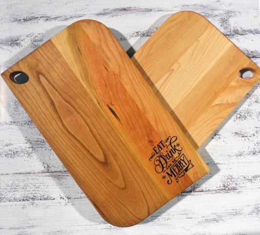 Eat Drink and Be Merry Cutting Board, christmas engraved charcuterie board
