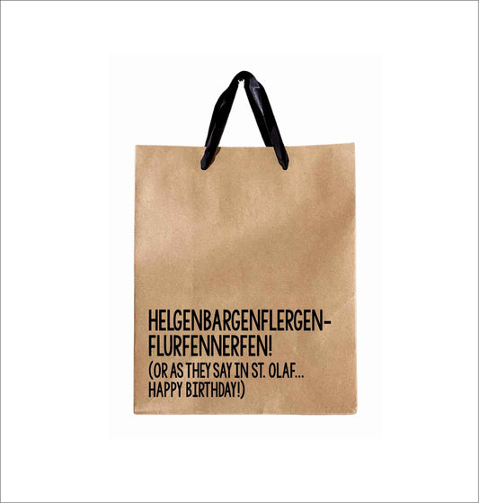 Helgenbargenflergen-flurfennerfen St. Olaf Happy Birthday - Gift Bag, rose gift bag, golden gift bag, golden girls